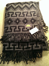 Alpaca Checkered Throw/Blanket – Black/Grey