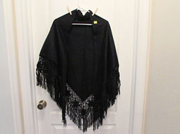 Alpaca Blend Triangular Shawl - Black